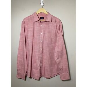 UNTUCKit Avellino WF Button Up Men's X-Large Red Plaid Wrinkle Free Cotton Shirt